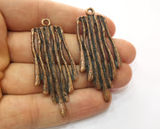2 Copper Stalactites Charms Antique Copper  Plated Charms (57x25mm) G18689