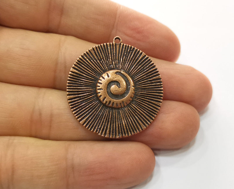 2 Copper Charms Antique Copper Plated Charms (34x32mm)  G18690
