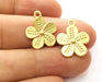 8 Flower Charms Gold Plated Charms (19x16mm)  G18201