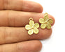 8 Flower Charms Gold Plated Charms (19x16mm)  G18201