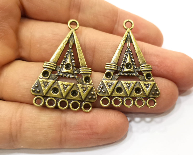 2 Antique Bronze Charm Connector Antique Bronze Plated Charm (40x25mm) G18203