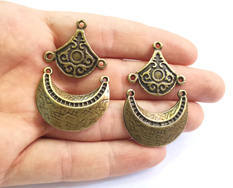 2 Sets Antique Bronze Charm Connector Antique Bronze Plated Charm (48x30mm) G18208