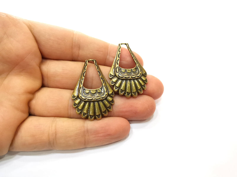 2 Antique Bronze Charm Antique Bronze Plated Charm (39x26mm) G18209