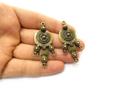 2 Antique Bronze Charm Connector Antique Bronze Plated Charm (53x26mm) G18210
