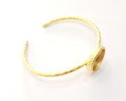 Matte Gold Hammered Bracelet Blanks Settings Cuff Blanks Resin Blank İnlay Blank Adjustable Bracelet Gold Plated Bracelet (16 mm ) G18694