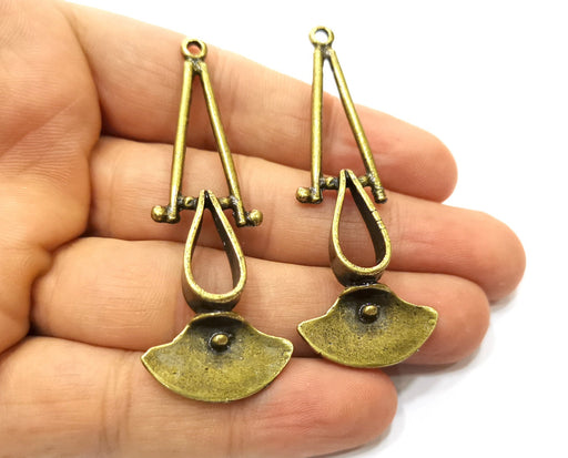 2 Antique Bronze Charm Antique Bronze Plated Charm (66x24mm) G18211