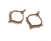 4 Copper Charms Connector Antique Copper Plated Charms (36x30mm)  G18710