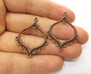 4 Copper Charms Connector Antique Copper Plated Charms (36x30mm)  G18710