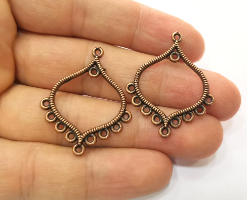 4 Copper Charms Connector Antique Copper Plated Charms (36x30mm)  G18710