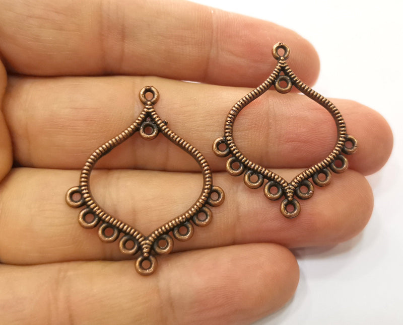 4 Copper Charms Connector Antique Copper Plated Charms (36x30mm)  G18710
