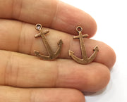 10 Anchor Charms Antique Copper Plated Charms (21x16mm) G18711