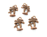 10 Palm Tree Charms Antique Copper Plated Charms (17x12mm)  G18228
