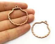 2 Sea Shell Charms Antique Copper Plated Charms (44x38mm)  G18230