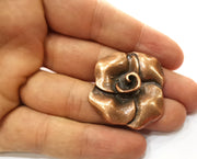 2 Rose Charms Antique Copper Plated Charms (38x35mm)  G18232
