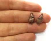 10 Conch Sea Shell Charms Antique Copper Plated Charms (20x10mm)  G18233