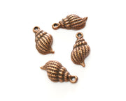 10 Conch Sea Shell Charms Antique Copper Plated Charms (20x10mm)  G18233