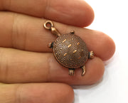 4 Turtle Charms Antique Copper Plated Charms (35x18mm)  G18234