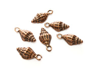 10 Conch Shell Sea Shell Charms Antique Copper Plated Charms (19x8mm)  G18240