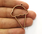 2 Ice Cream Charms Antique Copper Plated Charms (45x32mm)  G18244