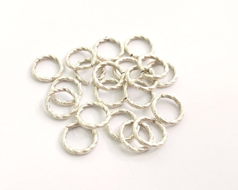 20 Twisted Jump rings Findings Connector  Antique Silver Jumpring open link (10mm) G18250