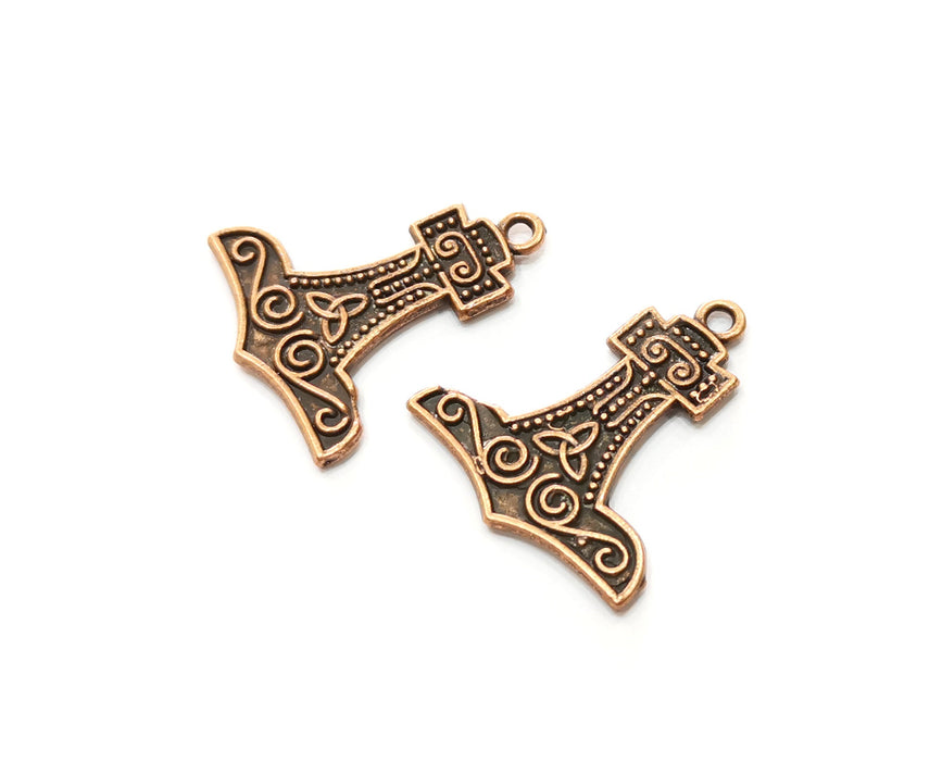 4 Copper Charms Antique Copper Plated Charms (28x24mm)  G18262