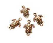 10 Sea Turtle Charms Connector Antique Copper Plated Charms (20x14mm)  G18263