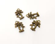 10 Palm Tree Charms Antique Bronze Plated Charms (17x12mm)  G18271