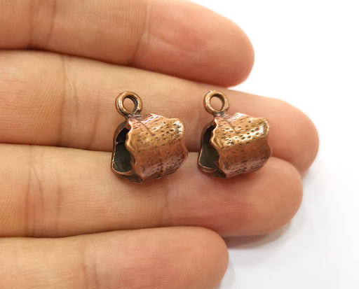 4 Copper Bail Charm Antique Copper Plated Bail Charms (17x12mm)  G18728