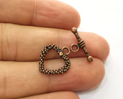 Heart Toggle Clasps 10 sets Antique Copper Plated Toggle Clasp Findings 19x16mm+19x8mm  G18733