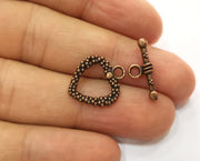 Heart Toggle Clasps 10 sets Antique Copper Plated Toggle Clasp Findings 19x16mm+19x8mm  G18733