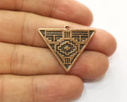 2 Triangle Charms Antique Copper Plated Charms (33x25mm)  G18734