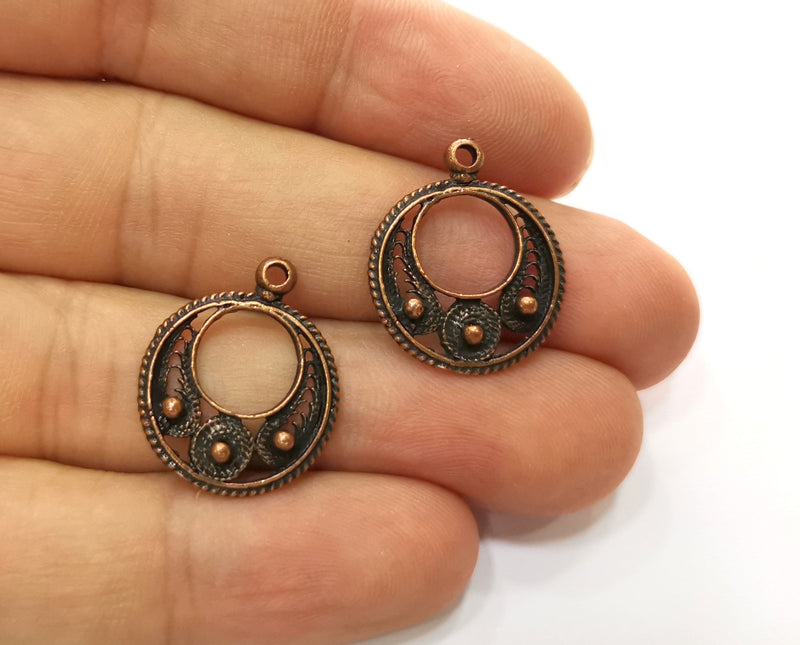 10 Copper Charms Antique Copper Plated Charms (22x18mm)  G18737