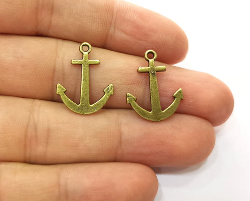 10 Anchor Charms Antique Bronze Plated Charms (21x16mm) G18739