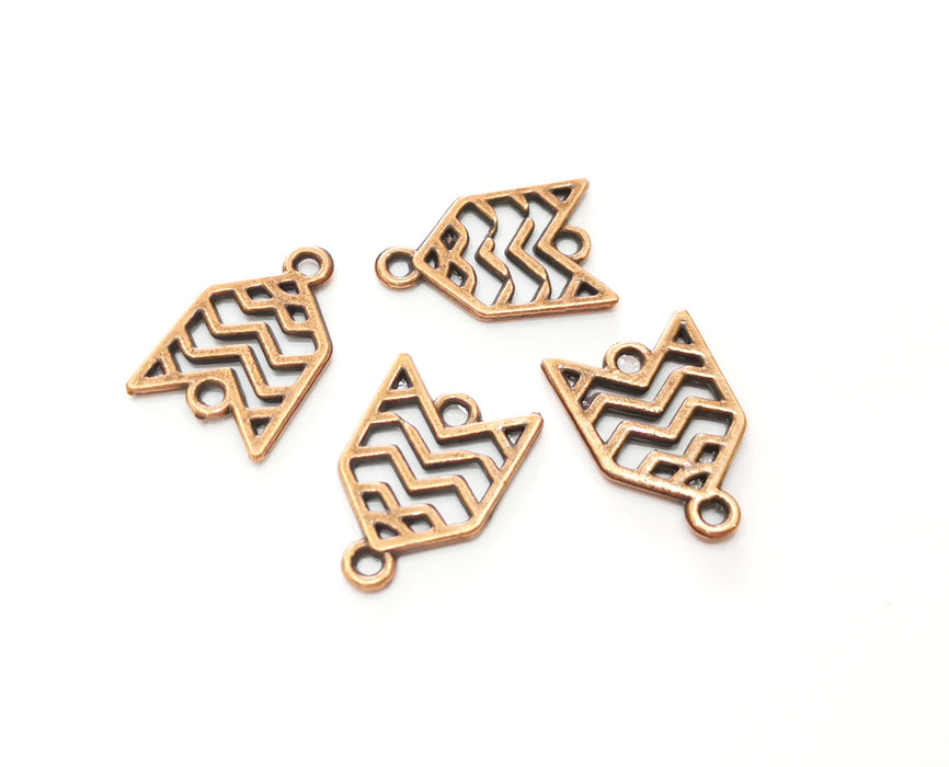 10 Copper Charms Connector Antique Copper Plated Charms (19x13mm)  G18741