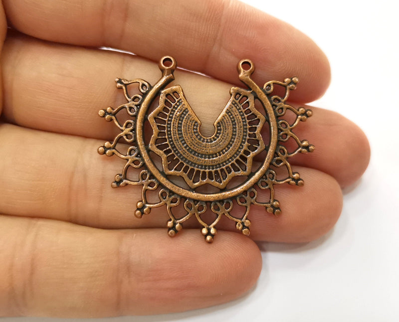 2 Copper Charms Antique Copper Plated Charms  (44x36mm)  G18744