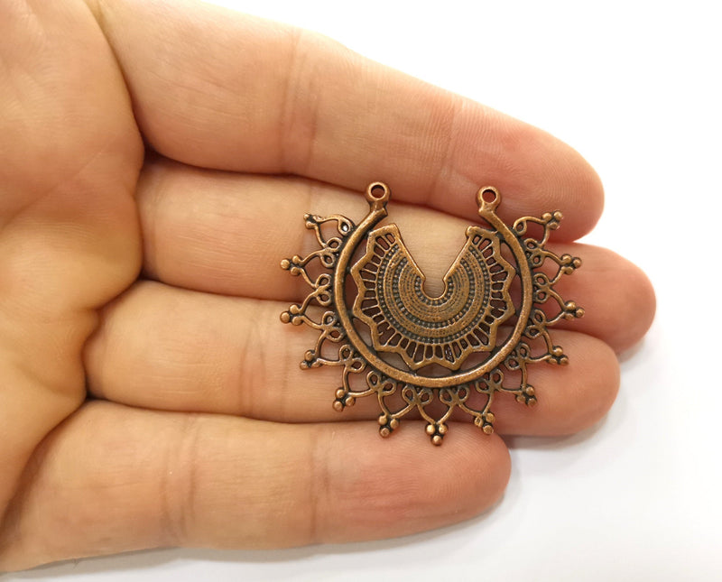 2 Copper Charms Antique Copper Plated Charms  (44x36mm)  G18744