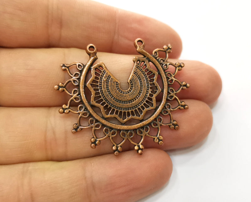 2 Copper Charms Antique Copper Plated Charms  (44x36mm)  G18744
