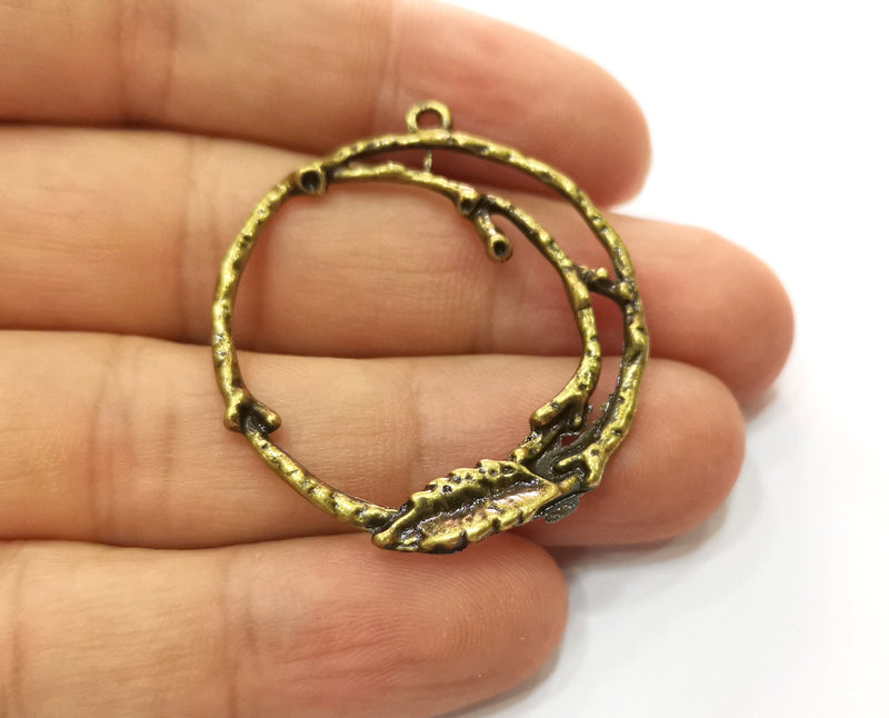 2 Antique Bronze Charms Antique Bronze Plated Charms (41x36mm)  G18745