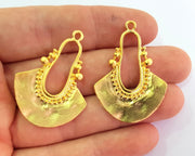 2 Gold Charms Gold Plated Charms  (40x29mm)  G18280