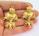 2 Gold Charms Gold Plated Charms  (47x31mm)  G18281