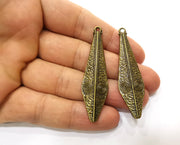 2 Bronze Charms Antique Bronze Plated Charms (57x15mm) G18283