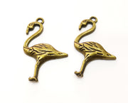 5 Flamingo Charms Antique Bronze Plated Charms (39x24mm)  G18286