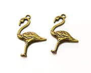 5 Flamingo Charms Antique Bronze Plated Charms (39x24mm)  G18286