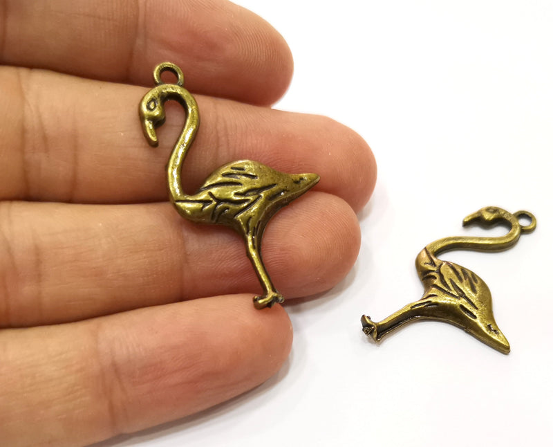 5 Flamingo Charms Antique Bronze Plated Charms (39x24mm)  G18286