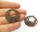 2 Flower Charms Antique Copper Plated Charms (38x34mm)  G18749