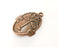 2 Copper Curved Charms Antique Copper Plated Charms (39x27mm)  G18750