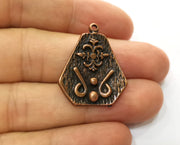 2 Copper Charms Antique Copper Plated Charms (29x24mm)  G18751