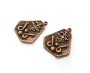 2 Copper Charms Antique Copper Plated Charms (29x24mm)  G18751