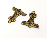 4 Bronze Charms Antique Bronze Plated Charms (28x24mm)  G18291