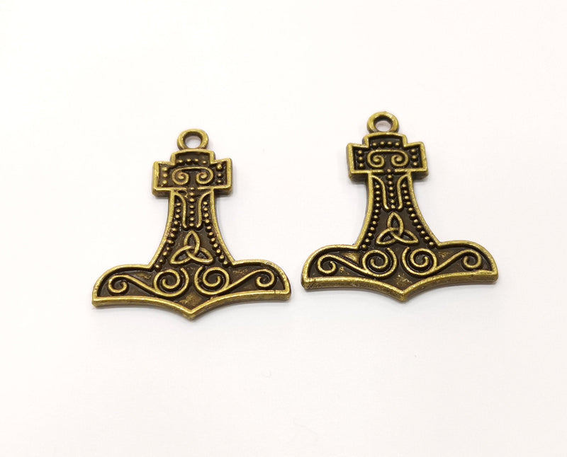 4 Bronze Charms Antique Bronze Plated Charms (28x24mm)  G18291